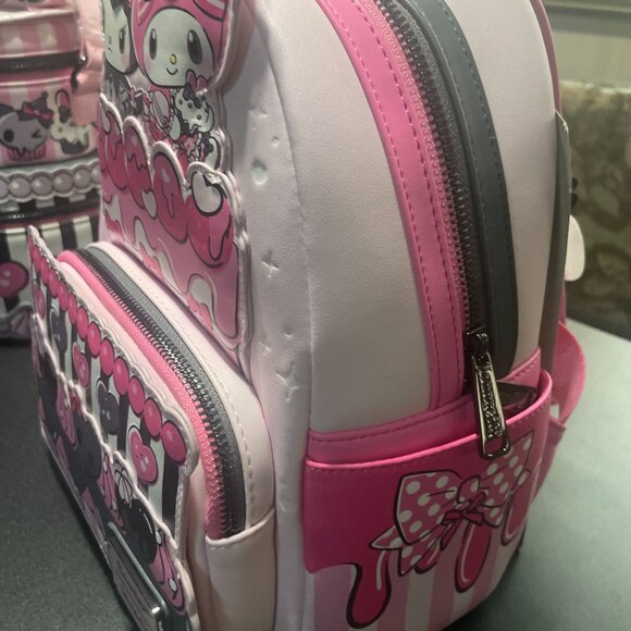 🖤🎀 NWT Loungefly Sanrio Kuromi & My Melody Cake Mini Backpack 🎀🖤 - Picture 3 of 10